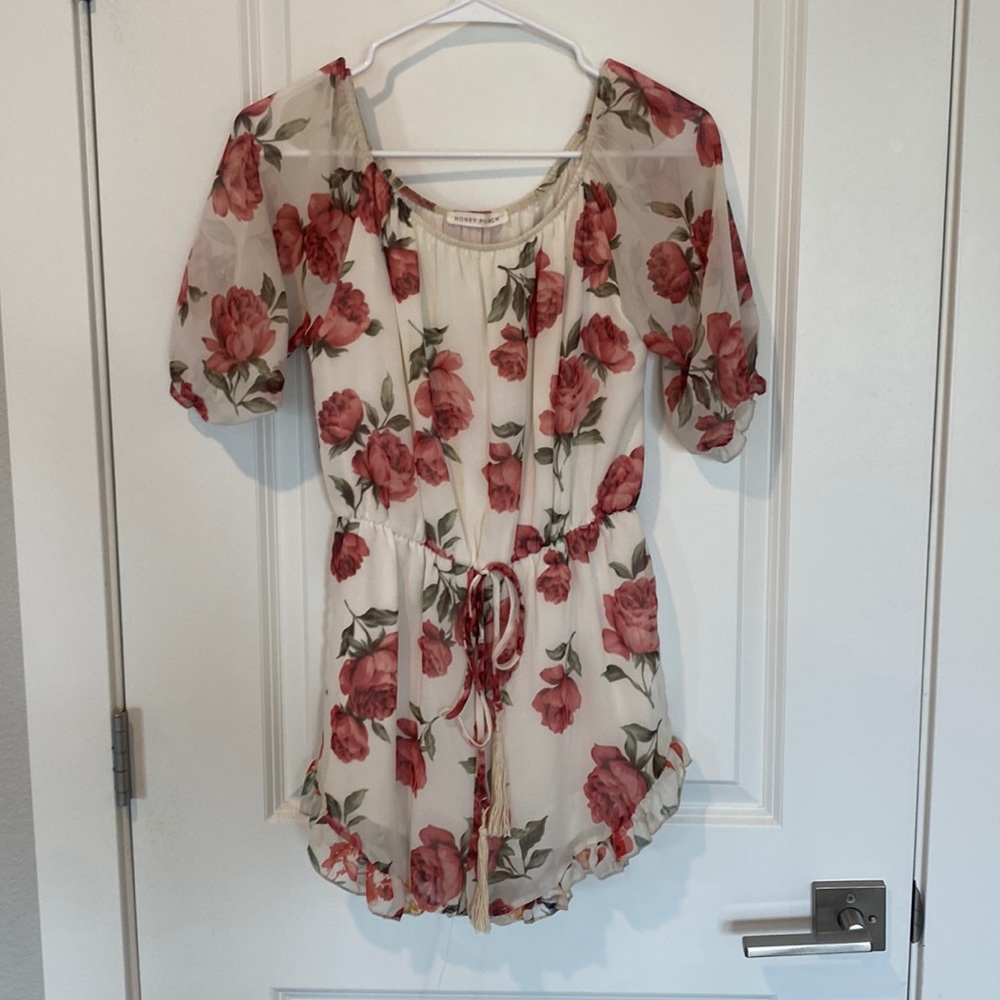 Honey Punch Rose Romper